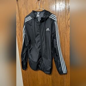Adidas Black Jacket with White Stripes